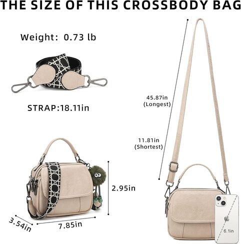 Crossbody Bags for Women Small Leather Purses for Ladies Shoulder Bag with Detachable Straps in Kuwait