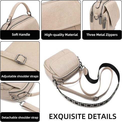 Crossbody Bags for Women Small Leather Purses for Ladies Shoulder Bag with Detachable Straps in Kuwait