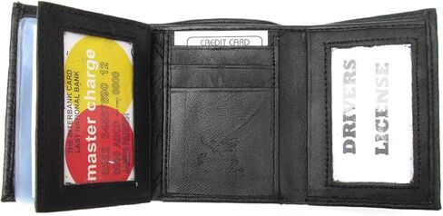 Dangerous Threads Mens Black Leather Wallet Lamb Classic Trifold 731 in Saudi Arabia