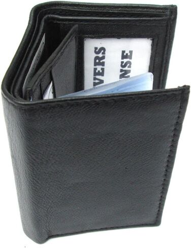 Dangerous Threads Mens Black Leather Wallet Lamb Classic Trifold 731 in Saudi Arabia