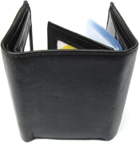 Dangerous Threads Mens Black Leather Wallet Lamb Classic Trifold 731 in Saudi Arabia