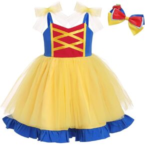 IDOPIP Baby Girls Tutu Dress Halloween Princess Birthday Party Dresses Toddler Pageant Bowknot Sundress with Headband Outfit