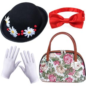 Yewong Girl's English Nanny Costume Accessories Women's Book Character Costume for Halloween World Book Day