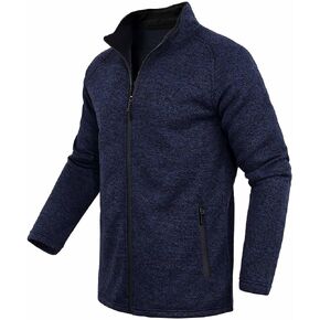 Xsylxgc Men's Fleece Jacket Winter Full Zip Coat Soft Mock Neck Sweatshirt with Zipper Pockets in Kuwait