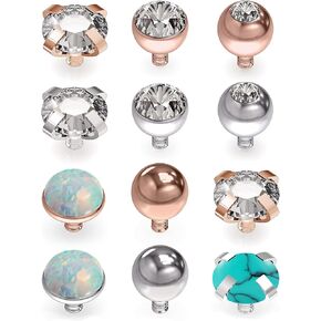 Ftovosyo 14G ثقب الجلد مجوهرات مايكرو مرساة جلدية أعلى ثقب الجلد للنساء الرجال 3-4 مللي متر in Kuwait