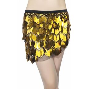 Belly Dance Hip Scarf Skirt Dancing Waist Chain Halloween Sexy Sequins Belly Dance Costume for Women