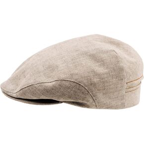 Sterkowski Derby Flat Cap for Men and Women | 100% Linen Newsboy Cap | Airy Summer Classic Ivy Cap