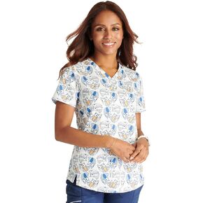 Cherokee Prints Women Scrubs Top V-Neck Print CK703