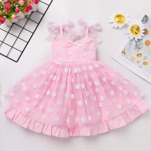 IDOPIP Baby Girls Tutu Dress Halloween Princess Birthday Party Dresses Toddler Pageant Bowknot Sundress with Headband Outfit in Saudi Arabia
