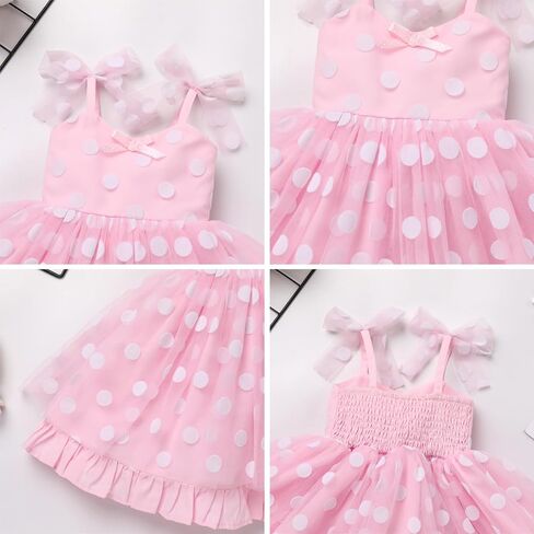 IDOPIP Baby Girls Tutu Dress Halloween Princess Birthday Party Dresses Toddler Pageant Bowknot Sundress with Headband Outfit in Saudi Arabia