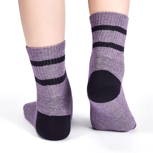 NinetoFiveLife Pack of 6 Women's Cotton Crew Socks Athletic Socks Outdoor Hiking Socks for Women Soft and Comfortable, Rose Red, Wine Red, Crimson, Purple, Blue, Dark Blue, 6 Petite in Kuwait