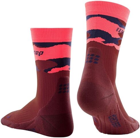 CEP Women’s Camocloud Crew Cut Athletic Performance Running Socks | Mid Cut Sock, Pink/Peacoat, Women, II in Kuwait