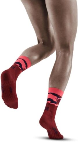 CEP Women’s Camocloud Crew Cut Athletic Performance Running Socks | Mid Cut Sock, Pink/Peacoat, Women, II in Kuwait