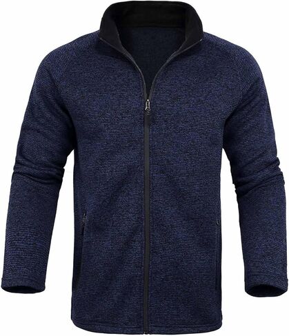 Xsylxgc Men's Fleece Jacket Winter Full Zip Coat Soft Mock Neck Sweatshirt with Zipper Pockets in Kuwait