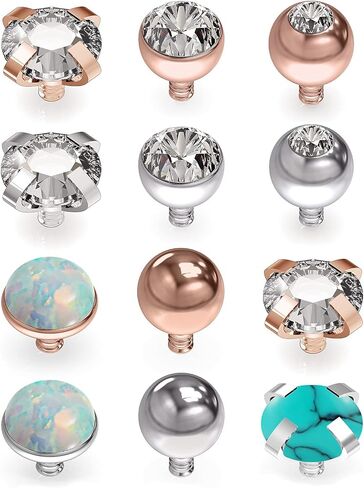 Ftovosyo 14G ثقب الجلد مجوهرات مايكرو مرساة جلدية أعلى ثقب الجلد للنساء الرجال 3-4 مللي متر in Kuwait