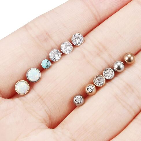 Ftovosyo 14G ثقب الجلد مجوهرات مايكرو مرساة جلدية أعلى ثقب الجلد للنساء الرجال 3-4 مللي متر in Kuwait