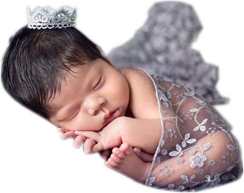 Vemonllas Luxury Newborn Boy Girl Baby Photography Props Wrap Lace Yarn Cloth Blanket (Beige) in Saudi Arabia