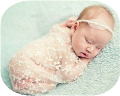Vemonllas Luxury Newborn Boy Girl Baby Photography Props Wrap Lace Yarn Cloth Blanket (Beige) in Saudi Arabia