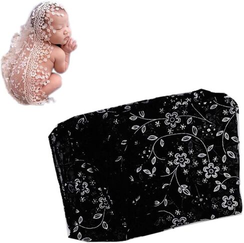 Vemonllas Luxury Newborn Boy Girl Baby Photography Props Wrap Lace Yarn Cloth Blanket (Beige) in Saudi Arabia