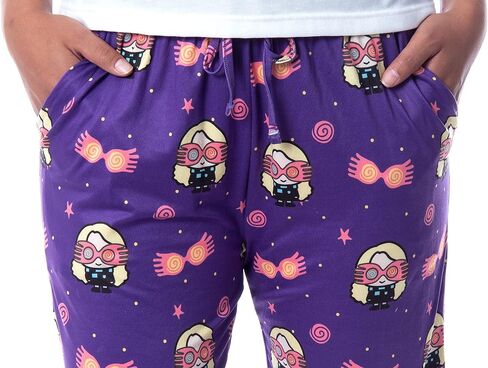Harry Potter Womens' Luna Lovegood Glasses Chibi Allover Print Pajama Pants in Saudi Arabia