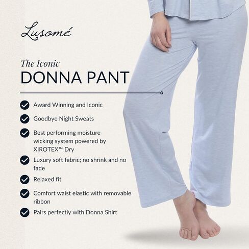 Lusomé Hot Flash Pajamas, Menopause Pajamas - Cooling Sleep Pants for Night Sweats & Hot Sleepers Donna Pant in Saudi Arabia