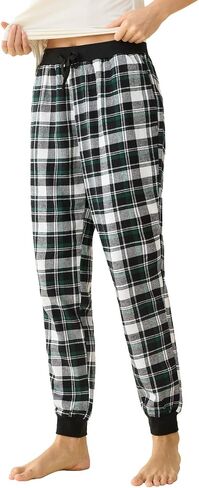 Latuza Women's Cotton Flannel Plaid Pajama Jogger Pants in Saudi Arabia