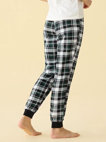Latuza Women's Cotton Flannel Plaid Pajama Jogger Pants in Saudi Arabia
