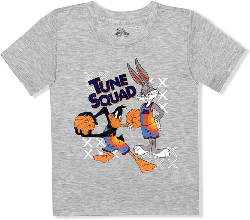 Warner Bros. مجموعة من قميص Looney Tunes بأكمام قصيرة ومجموعة قصيرة للأولاد، ملابس رياضية، أسود أو رمادي in Kuwait