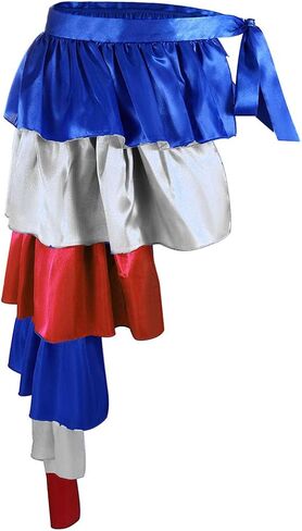 تنورة Victray الرابع من يوليو للنساء تنورة الرقص ذات الطبقات لمهرجان عيد الاستقلال زي الحفلات (أحمر أزرق أبيض) in Kuwait