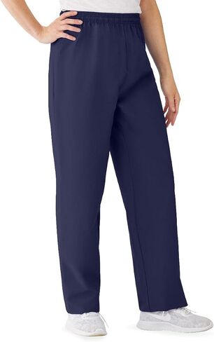Medline AngelStat Women's Modern-Fit No-Pocket Elastic-Waistband Scrub Pants, Navy, Size 3XL, Regular Inseam in Saudi Arabia