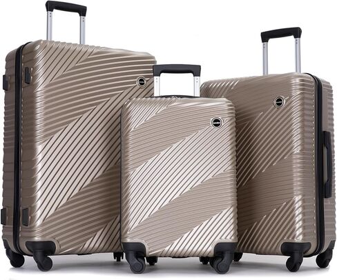 Luggage Sets 3 Piece, Hardside PC ABS Suitcase Set with Spinner Wheels, Lightweight Travel Carry-on and Checked Luggage, Blue, 3-Piece Set(20/24/28) in Kuwait
