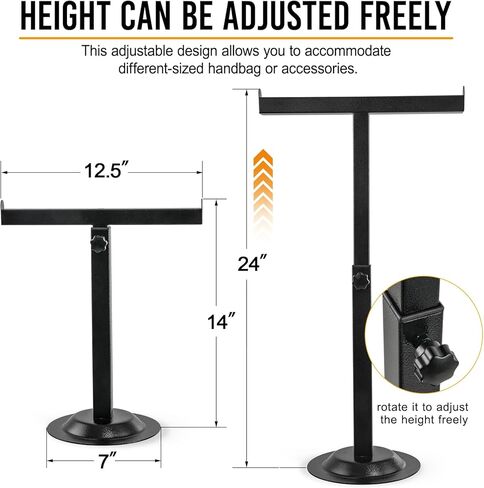Fumingpal Handbag Display Stand, T-Bar Display Stand with Adjustable Height, Purse Display Stand, Countertop Display Stand for Jewelry/Scarf/Handbag in Kuwait