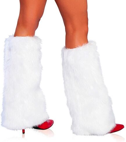 Women Faux Fur Leg Warmers Furry Fuzzy Winter Boot Cuffs Cover in Saudi Arabia