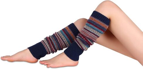 Benefeet Sox الصوف متماسكة تدفئة الساق للنساء الشتاء الفتيات سميكة الدافئة البوهيمي الفخذ العليا تدفئة الساق أصفاد للأحذية الطويلة الجوارب in Kuwait