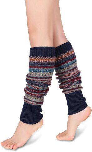 Benefeet Sox الصوف متماسكة تدفئة الساق للنساء الشتاء الفتيات سميكة الدافئة البوهيمي الفخذ العليا تدفئة الساق أصفاد للأحذية الطويلة الجوارب in Kuwait