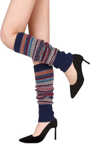 Benefeet Sox الصوف متماسكة تدفئة الساق للنساء الشتاء الفتيات سميكة الدافئة البوهيمي الفخذ العليا تدفئة الساق أصفاد للأحذية الطويلة الجوارب in Kuwait