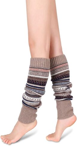 Benefeet Sox الصوف متماسكة تدفئة الساق للنساء الشتاء الفتيات سميكة الدافئة البوهيمي الفخذ العليا تدفئة الساق أصفاد للأحذية الطويلة الجوارب in Kuwait