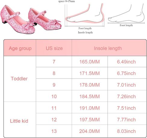 Haysandy Girls Glitter Dress Shoes Low Heel Princess Flats for Kids Toddler Flower Wedding Party Shoes with 2 Pairs Socks in Saudi Arabia