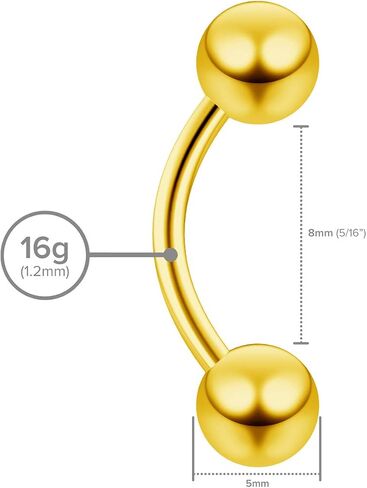 Evonix 2pc 16g Black Surgical Steel Curved Barbell 5mm Ball Eyebrow Belly Bar Lip Tragus Ring Piercing Jewelry in Saudi Arabia