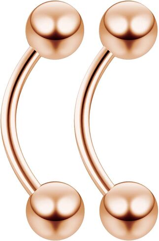 Evonix 2pc 16g Black Surgical Steel Curved Barbell 5mm Ball Eyebrow Belly Bar Lip Tragus Ring Piercing Jewelry in Saudi Arabia