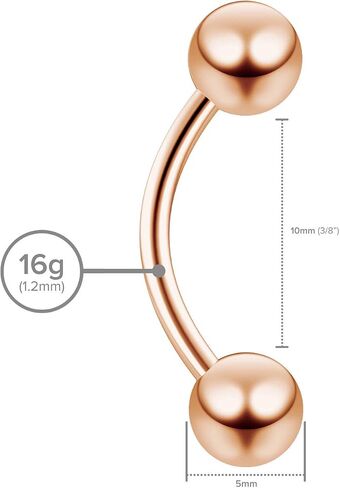 Evonix 2pc 16g Black Surgical Steel Curved Barbell 5mm Ball Eyebrow Belly Bar Lip Tragus Ring Piercing Jewelry in Saudi Arabia