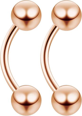 Evonix 2pc 16g Black Surgical Steel Curved Barbell 5mm Ball Eyebrow Belly Bar Lip Tragus Ring Piercing Jewelry in Saudi Arabia