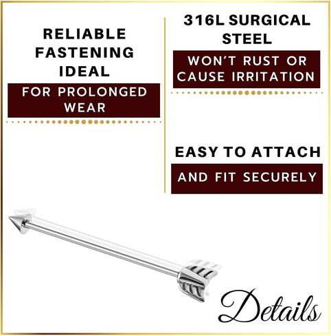 Surgical Steel 16g barbell industrial Casted arrow Piercing Jewelry Cartilage Earring Scaffold Ear 4mm Cone More Choices in Saudi Arabia