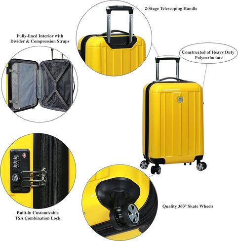 World Traveler Contour 3-Piece Hardside Spinner Luggage Set with TSA Lock, Apple Green, One Size in Saudi Arabia
