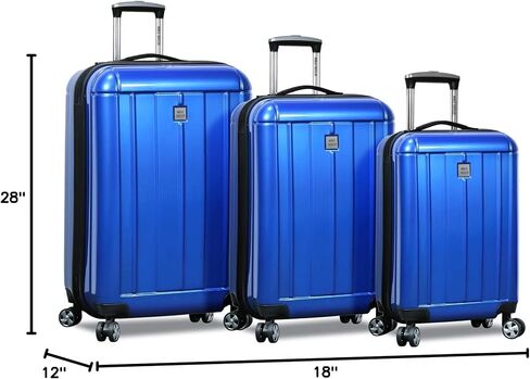 World Traveler Contour 3-Piece Hardside Spinner Luggage Set with TSA Lock, Apple Green, One Size in Saudi Arabia