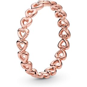 Pandora Band of Hearts - Rose Gold Ring for Women - Layering or Stackable Ring - Gift for Her - 14k Rose Gold-Plated Rose, With Gift Box in Saudi Arabia