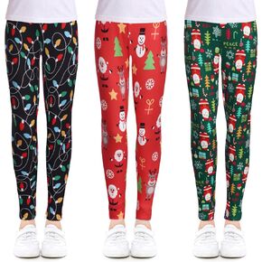 Arshiner Girl's Ankle Length Leggings 3-Pack Printing Flower Kids Classic Stretch Pants 4-14Y in Saudi Arabia
