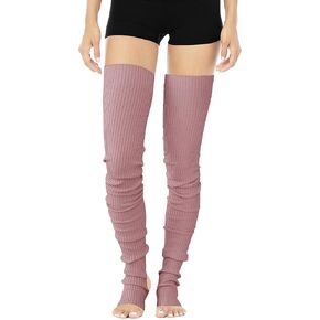 v28 Women Girls Extra Long Thigh High Neon Ribbed Knit Warm Leg Warmers for Yoga in Kuwait