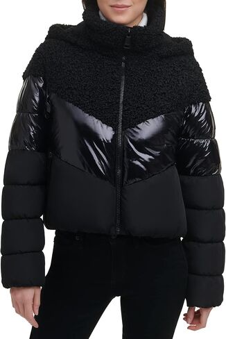 DKNY Women's Mix Media Puffer Jacket in Saudi Arabia