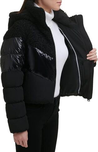 DKNY Women's Mix Media Puffer Jacket in Saudi Arabia